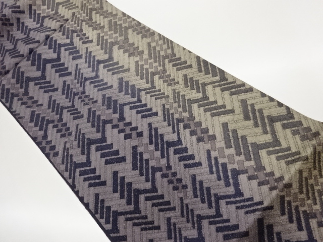 JAPANESE FUKURO OBI / WOVEN ABSTRACT HIGAKI PATTERN